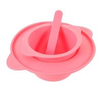 ibasenice Recipiente de Silicona para Derretir Cera 400ml Kit de Mascarilla Mezcladora Fácil de Limpiar para Depilación DIY Rosa Reutilizable