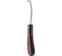 ibasenice Recortador de Pezuñas para Diestros Doble Filo, Cuchillo de Acero Inoxidable Mango Ergonómico de Madera, Herramienta Resistente al Desgaste para Cuidado Profesional de Cascos