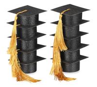ibasenice Recuerdos de Graduación y No se Rompe Fácilmente 10 Fundas Negras de Papel y Algodón, Decoración para Fiestas Que CREA Ambiente Festivo para Copas de Graduación
