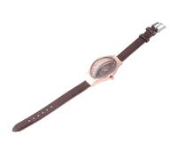 ibasenice Reloj de Cuarzo para Mujer Esfera con Arena Movediza y Cristales, Diseño de Media Luna en Color Marrón, Accesorio de Moda Adecuado para Obsequio y Uso Diario