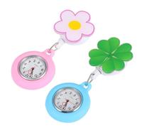 ibasenice Reloj de Enfermería Retráctil y Portátil para Enfermeras Clip, Plástico y Vidrio, Pack de 2 Piezas Adecuado para Uso Médico y Auxiliar de Enfermería