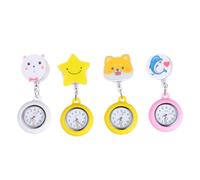 ibasenice Relojes de Bolsillo para Enfermera Diseño de Dibujos Animados, Aleación y Vidrio, Extensibles, 4 Piezas (tamaños 5, 13, 15, 19), Relojes Colgantes para Mujeres Profesionales