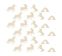 ibasenice Rodajas de Madera Forma de Unicornio y Arcoíris para Manualidades Diy, Superficie en Blanco, Diseño Sencillo y Apariencia Encantadora para Proyectos Creativos