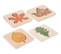 ibasenice Rompecabezas Montessori De Hojas Juguete Educativo Temprano para Niños 3 Años Desarrollo Cognitivo Juego De 4 Piezas 3.7X3.7 Pulgadas