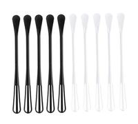 ibasenice Set de 10 Batidores Manuales de Huevos de Plástico Diseño Doble, Combinación de Cuchara y Varilla para Mezclar y Airear Cocina