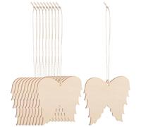 ibasenice Set de 10 Piezas de Madera Alas de Ángel Beige para Manualidades, Superficie Lisa Adecuado para Proyectos de Arte y Decoración Navideña