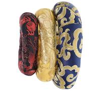 ibasenice Set De 3 Almohadillas Bordadas Para Cuencos, Diseño Tradicional Chino y Tela Resistente, Medidas 8 Cm, 10 Cm y 12 Cm, Accesorio Portátil Para Meditación y Decoración Espiritual