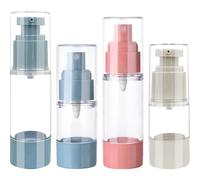 ibasenice Set de 4 Botellas de Spray Reutilizables Dispensador al Vacío, Diseño sin Aire, Capacidad 15ml y 30ml, Ideales para Viaje y Uso Diario Color Aleatorio