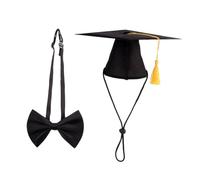 ibasenice Sombrero Doctorado y Pajarita para Mascotas Negro Set Reutilizable para Fiesta de Cumpleaños Gorro Cómodo y para Perros y Gatos Accesorio para y Celebraciones