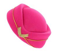 ibasenice Sombrero Mujer Fieltro Uniforme Air Hostess Diseño Elegante para Disfraces y Accesorios de Cosplay