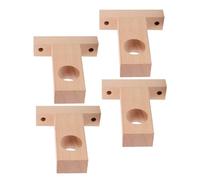 ibasenice Soporte Barra Cortina Madera de Madera Khaki, 4 Piezas Redondas Fáciles de Fijar y Resistentes para Cortinas de Baño y Ventana