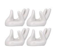 ibasenice Soporte De Cerámica Para Ocarina De 6 Agujeros Forma De Mano, 4 Piezas, Portátil y Estable Para Instrumento Musical, Adecuado Para Escritorio y Uso Educativo