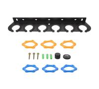 ibasenice Soporte de Pared para Micrófono 6 Orificios Metálico Negro, Soporte Múltiple para Micrófonos Cable E Inalámbricos, Almacenamiento Compacto para Estudios y Escenarios Profesionales