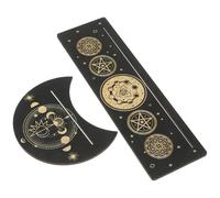 ibasenice Soportes de Madera Delicados para Cartas de Tarot Negro, Diseño Rectangular y Lunar, Ahorro de Espacio y Fácil de Guardar para Decoración Hogar y Adivinación