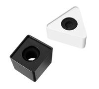 ibasenice Soportes para Micrófonos Logotipo 2 Piezas Abs Color Claro y Negro, Banderas de Micrófono Cúbicas y Triangulares para Entrevistas y Retransmisiones Profesionales