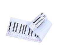 ibasenice Tabla de Práctica para Piano Material Pvc Blanco de 88 Teclas Diseño 1:1 Impresión Clara y Enrollada a Mano para Enseñanza y Práctica