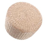 ibasenice Taburete Redondo Estilo Japonés Retro de Paja | Ligero y Portátil, Asiento Versátil para Pies, Cafés y Meditación, Estética Boho Oriental