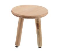 ibasenice Taburete y Estructura Lisa Multifuncional Cuatro Patas de Madera Redondo Estilo Rústico y Clásico Adecuado para Baño o Sala de Estar
