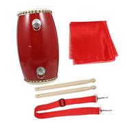 ibasenice Tambor de Cintura Tradicional Rojo de 12 Cm para Niños Niñas Adultos Y Amantes de La Música con Faja