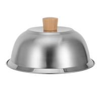 ibasenice Tapa para fundir queso - Tapa redonda resistente para rociar - de acero inoxidable para cocinar al vapor en plancha - Accesorios para planchas de interior o exterior, 23 cm (9")