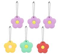 ibasenice Tapas Protectoras de Silicona para Llaves de Casa 6 Piezas, Funda Grande en Forma de Flor, Colores Surtidos, Identificadores para Llaves, Organizador para Uso Estilo Aleatorio