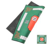 ibasenice Tapete de Juego de Dominó y Funda para Mesa de Juegos de Cartas Hogar, Tamaño Cuadrado, Goma Antideslizante y Silenciosa, Resistente y Portátil, Adecuado para Partidas de Dominó