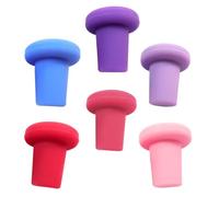 ibasenice Tapón de Silicona para Botella de Vino, 6 Piezas, Sellado Hermético y Resistente, Material de Silicona Seguro, Adecuado para Conservar Vino y Cerveza