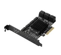 ibasenice Tarjeta de Expansión Serial Ata 3.0 10 Puertos Pcie X4 para Estación de Trabajo, Transmisión Estable y Baja Generación de Calor, Compatible con Discos Duros Grandes