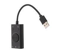 ibasenice Tarjeta de Sonido USB estéreo Externa, Unidad de Audio con contro | Adaptador ajustable con conectores para micrófono y auriculares de 3,5 mm para conexión de auriculares y micrófono de ordenad
