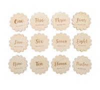 ibasenice Tarjetas de Letrero de Anuncio de Nacimiento de Madera Crecimiento Mensual Registrar los Logros Bebe los Meses de Vida del Niño como Obsequio Mama Primeriza