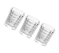 ibasenice Tazas Medidoras Fáciles de Limpiar de 60 Ml Juego de 3 de Vidrio Negro Escala Mañana Tarde para Espresso Ideales para Tomar Café