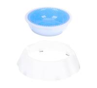 ibasenice Tazón para Mascotas con Condensación Refrescante Cuenco para Agua Fría de Gatos y Perros Diseño Liso Fácil de Limpiar para Verano y Alivio del Calor