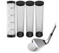ibasenice Tubos Transparentes para Balones de Golf 4 Piezas 22x4,5 Cm Caja Organizadora Plástica con Tapa Antideslizante Portátil para Almacenamiento y Exhibición en Golf
