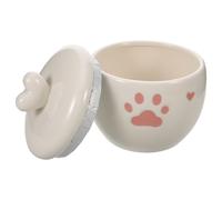 ibasenice Urna para Cenizas de Mascotas 600 Ml Cerámica con Huellas y Corazones, Urna para Perros Pequeños y Gatos, Caja de Recuerdo con Sellado Resistente Humedad, Adecuado para Memoriales