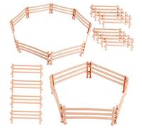 ibasenice Vallas De Juguete para Granja 50 Piezas Beige para Niños Set De Paneles Puntales para Establo y Figuras Animales Juego Creativo y Educativo