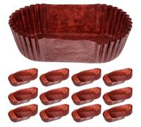 ibasenice Vasos de Papel Ovalados para Hornear Magdalenas Grandes, Antiadherente y Aptos para Uso en Bandejas de Freidora de Aire, Tamaño 7.3×3.5×2.5 CM