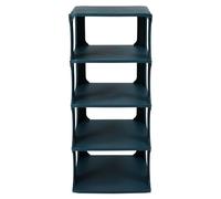 ibasenice Zapatero Apilable de Plástico Azul, Multiusos, Multi-Capa, Simple | Gran Capacidad, Limpieza Fácil, Combinación Libre, para Armario y Orden de Calzado en Casa