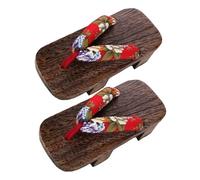 ibasenice Zuecos Japoneses De Madera Mujer, Sandalias Tipo Zueco Transpirable, Tela y Madera Natural, Talla 38, Zapatillas Para Casa y Verano, Diseño Antideslizante y Resistente Al Desgaste