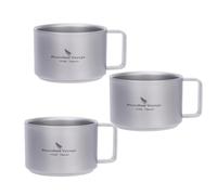 iBasingo 100 ml de titanio de doble pared taza de café mini taza de café expreso taza de café al aire libre camping viajes portátil duradero metal bebedero Ti3085D (3)