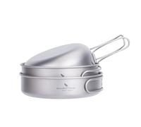 iBasingo 3-Piece Juego De Tazones De Titanio Bandeja De Cocina para Acampar Al Aire Libre Olla con Mangos Plegables Platos De Picnic Kits De Viaje Platos De Picnic Ti1571I