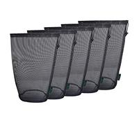 iBasingo Bolso de Malla Negro Saco de Nylon Bolsa de Red Duradera con Cordón Pequeño Saco de Viaje Bolsa de Malla de Almacenamiento Ditty para Cosméticos Geles de Ducha Olla Bola Herramientas 5 pcs