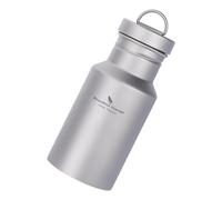 iBasingo Botella pequeña de titanio botella de agua al aire libre camping una capa botella de metal boca ancha a prueba de fugas deportes ciclismo senderismo correr té café botella de bebida (400 ml