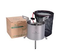 iBasingo Estufa de leña para acampar de titanio Estufa para quemar al aire libre Calentador de campamento de viaje con soporte extraíble y patas plegables Calentador de quemador portátil liviano