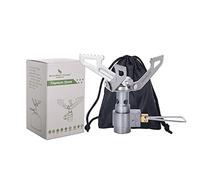 iBasingo Hornillo de gas de camping de 2700 W, mini cocina de aleación de titanio, estufa de gas, quemador portátil, horno de bolsillo ultraligero, utensilios de cocina para exteriores, solo 26 g