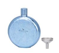 iBasingo Petaca de titanio de 180 ml, multicolor, portátil, redonda, botella de vino y whisky con embudo, a prueba de fugas, petaca para alcohol, ligera para viajes, senderismo, sin revestimiento