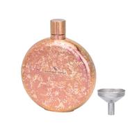 iBasingo Petaca de titanio de 180 ml, multicolor, portátil, redonda, botella de vino y whisky con embudo, a prueba de fugas, petaca para alcohol, ligera para viajes, senderismo, sin revestimiento