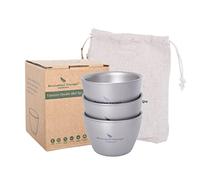iBasingo Taza de té pequeña de titanio de doble pared de 40 ml, taza de expreso, mini taza de sake de vino, reutilizable, al aire libre, camping, senderismo, viajes, picnic, vajilla portátil duradera