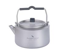 iBasingo Tetera de titanio de 1 litro para acampar gran capacidad, con mango plegable y filtro para interiores y exteriores ultraligera botella de agua duradera para senderismo cocina vajilla