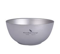 iBasingo Ti1093T - Cuenco de titanio para sopa, arroz, camping, 250 ml, ligero, redondo, doble pared, para viajes, senderismo