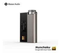 IBasso Jr. Amplificador de Tubos Electrónicos, Adaptador Nunchaku, Amplificador Decodificador de Doble Salida, HIFI, Sonido de Alta Fidelidad, Sin Pérdidas, Conector Balanceado de 4.4mm Plata